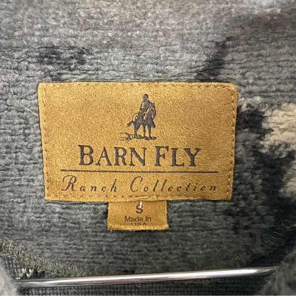 Barn Fly Ranch Collection Made in USA Grey Vest Buffalo Button Up Vest Small - Picture 3 of 7